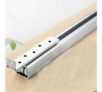 Kit herraje puerta corredera Herrajes Puertas Corredizas Granero Una Sola Vía, Rieles Aluminio Invisibles Ducha, Riel Caja Repuesto Grado Comercial - Fácil Instalación(Silver,210cm(6.9ft))