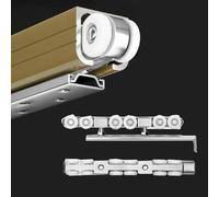 Kit herraje puerta corredera Kit De Rieles Para Puertas Corredizas Alta Resistencia, Herrajes Para Corredizos Una Sola Puerta Con Cierre Suave, Aleación Aluminio Para Montaje En Techo(14.4ft/440cm)