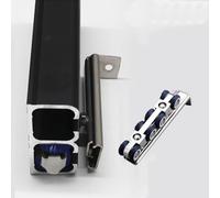 Kit herraje puerta corredera Kit Herrajes Para Puertas Granero Exteriores Con Riel Black Box, Juego Rieles Para Alta Resistencia Para Interior Y Exterior, Deslizamiento Suave Silencioso(130cm/4.3ft)