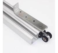 Kit herraje puerta corredera Puerta Corrediza Granero Con Rodillo Doble Riel, Accesorios Puertas Corredizas Cortables, Grado Comercial, Resistente, Montaje En Techo Y Pared(250cm(8.2ft))