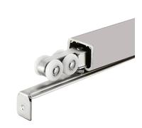 Kit herraje puerta corredera Riel Deslizante Para Puerta Secreta, Herrajes Resistentes Para Puertas Plegables De 12 Ruedas Con Rieles Para Interior Y Exterior, Personalizables.(Silver,155cm/5.1ft)