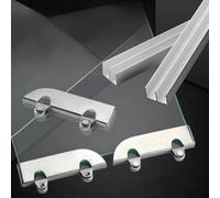 Kit herraje puerta corredera Riel Inferior Panel Vidrio Aluminio, Guía Piso Riel Puerta Corrediza Paralela Alta Resistencia, Riel Doble Partición Vitrina(Length 2.6ft/79.2cm)