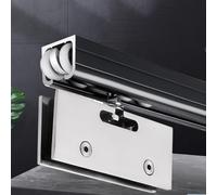 Kit herraje puerta corredera Riel Negro Puerta Ducha Con Abrazadera Acero Inoxidable 304 Para Vidrio, Deslizante Panel Baño, Vapor Y Cocina. Incluye Kit Herrajes Repuesto(3.5ft/107cm)