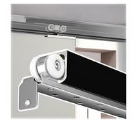 Kit herraje puerta corredera Riel Y Rodillos Para Puerta Interior Corrediza, Rieles De Armario Personalizables Para Puertas Correderas Individuales, Juego Rieles Seguimiento(Black,L 160cm (5.2ft))