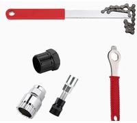 Kit Herramientas Bicicleta 5 piezas,Llave extractora de cassette, Extractor de piñón libre,extractor bielas bicicleta,Llave de 16 mm,Extractor de pedalier,Herramientas de Reparacion para Mantenimiento