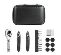 Kit Herramientas Bicicleta Compacto - Multiherramienta Bicicleta con Mini Llave de Carraca, Parches, Palancas y bits - Accesorios Bicicleta Montaña para Reparaciones Rápidas