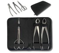 Kit Herramientas Bonsái Profesional - Estuche Para Mantenimiento de Bonsais con Tijeras, Podadora Cóncava y Podadora Recta Esenciales para el cuidado