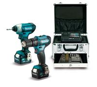 Kit herramientas makita taladro hp331dz + atornillador td110dz + accesorios