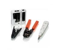 KIT HERRAMIENTAS PARA REDES EQUIP 129503 - TESTEADOR - PELACABLES - CRIMPADORA RJ45 - CRIMPADORA IMPACTO