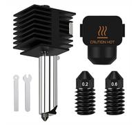 Kit Hotend de 0,40 mm de repuesto compatible con Bambu Lab A1/A1 Mini, montaje Hotend con boquilla de acero endurecido y revestimiento de gel de silicona, cierre rápido para transferencia de calor