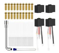 Kit Hotend para Kobra 3 impresoras 3D, para Kobra 3/Kobra 3 Combo | con boquilla de 0,2/0,6/0,8/1,0 mm x3 y 0,4 mm x8 y llave para boquillas, 20 agujas de limpieza y 4 fundas protectoras de silicona