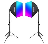 Kit Iluminación Neewer NK800 Softboxes RGB 24W 2700-6500K + Tripodes