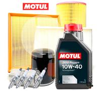 Kit Inspección+Bujías+Aceite Motul 10W40 Para Fiat 500 Panda Lanza Ypsilon 1.2