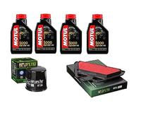 Kit Inspección Completo Filtro de Aceite Hiflo HF303 Aire Hiflo HFA2922 + 4LT Aceite Motul Compatible con Kawasaki Z 900 ABS 2017 2019