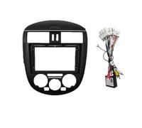 Kit Instalación Marco Radio Coche 9/10 Pulgadas para Nissan para Tiida C12 2011-2015 Radio Coche Fascias Android GPS MP5 2 DIN Unidad Principal Panel Dash Marco Instalar(Manual Cable canbus)