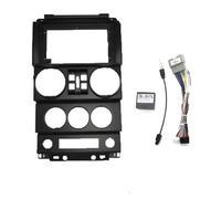 Kit Instalación Marco Radio Coche para Jeep para Wrangler para Rubicon 2008-2010 9 Pulgadas Radio Coche Fascias GPS MP5 2 DIN Panel Cabeza Marco Tablero Inst(4 Doors with Cable)
