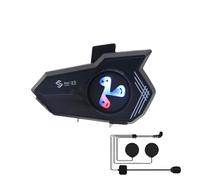 Kit Intercom Para Casco De Moto - Sistemas De Comunicación Para Motocicleta,Auriculares Con Luz Colorida, Impermeables, Asistente Vocal, Reducción De Ruido Para Mujeres, Motonieve, Ciclismo, Al Aire