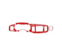 kit interior coche Compatible Con Dodge Para Charger 2015-2024 Consola Central Coche Cuadro Instrumentos Decoración Cubierta Panel ABS Pegatinas(Red2)