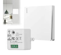 Kit Interruptor de Luz Inalámbrico 433 MHz, Receptor 10A 230V, Mando a Distancia 200m, Control ON/OFF para Iluminación y Electrodomésticos, Fácil Instalación
