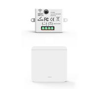 Kit Interruptor de Luz Smart WiFi - Receptor + Interruptor Inalámbrico, Control Remoto Inteligente Compatible con App Tuya y Google Home/Alexa (1 Receptor y 1 Interruptor (1 Botón))