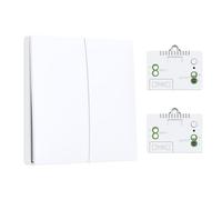 Kit Interruptor Inteligente Inalámbrico 2 Paneles + 2 Relés CE-Autonomía, Instalación en 5 Min Sin Cables/Obras, Compatible con Casas Antiguas, Nuevas y Domótica Básica, Seguridad Certificada（1v2)