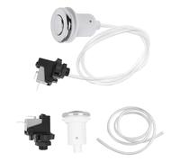 Kit Interruptor Neumático Botón de Aire Acero Inoxidable | Con Manguera 1m 250V Compatible con Triturador de Basura Bañera Hidromasaje Spa Cocina