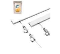 Kit invisible for colgar cuadros: cable de acero ajustable for galerías domésticas, lienzos y exposiciones de arte; herrajes resistentes y fáciles de usar.(300cm/117in,2 hook)