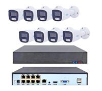 KIT IP POE Con 8 Cámaras 4 MPX Micrófono Incorporado App P2P Gratis