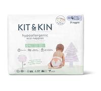 Kit & Kin Pañal ecológico | Pañal para bebé súper absorbente | Hipoalergénico a base de plantas 100% sostenible (pañales sellados, talla 4-32)