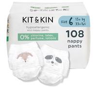 Kit & Kin Pantalones de pañales ecológicos de alta calidad, talla 6, talla XL, para entrenamiento para ir al baño, hipoalergénicos y sostenibles, veganos y sin cloro, protección superior contra fugas,