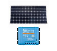 Kit Klovoo Panel Solar 12V MPPT Compatible con Victron Energía - Panel 185W + SmartSolar 100/20 (Bluetooth) para Camper/Barco - DIY