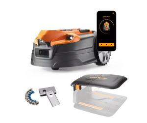 Kit LawnMaster AMD18i-800 Plus Value - Cortacésped robótico MX 24 V con visión artificial y carga automática, controlable mediante aplicación, con estación de carga, cubierta protectora y cuchillas de