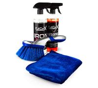 Kit Limpia Llantas FullCarX + Descontaminante férrico + Bayeta Microfibra + Cepillo Pro