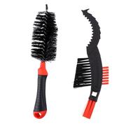 Kit Limpiador de Cadena de Bicicleta 2 Piezas Nylon Rojo | Mountain Bikes y Plegables, Limpieza 360 Grados, Cepillo de Confianza Durabilidad Prolongada