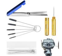 Kit Limpiador de Eliminación de Chorro de Suciedad de Carbono, Aguja de Limpieza de Carburador de Acero Inoxidable Afilador, Cable de Carburador con 5 Cepillo Cajas para Motocicleta ATV