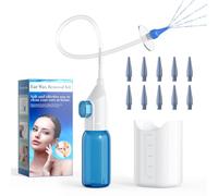 Kit Limpiador de Oídos, Set Limpiador de Oídos con 1 Cuenca 10 Puntas Suaves, Sistema de Lavado Manual, Sistema de Riego Oídos para Eliminar Cera, Seguro y Eficaz, para Adultos