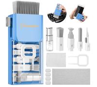 Kit limpiador de teclado de pantalla de laptop, herramienta de limpieza electrónica para iPad iPhone, herramienta de cepillo para tablet, computadora, monitor de PC, lente de cámara con patente azul