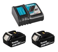 Makita batería Power Set con 2 x Makita BL 1850 18 V, 5,0 Ah Batería de ion de litio + DC 18 RC Cargador de batería rápido