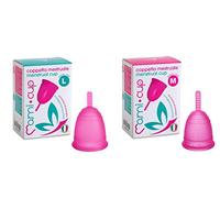 Kit Mamicup® M+L copa menstrual (Rosa) Aprobada por la FDA Silicona suave, flexibe y reutilizable de grado medicinal