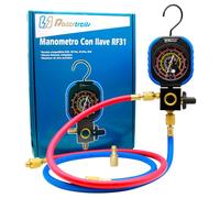 KIT manometro Reforzado con llave de paso 1 via R32,R410a,R134a (Manómetro + adaptador 1/4m 5/16h)