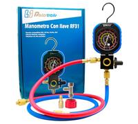 KIT manometro Reforzado con llave de paso 1 via R32,R410a,R134a (Manómetro + adaptador 1/4m 5/16h + llave)
