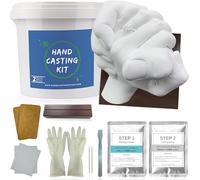 Kit Manos Escayola | Alginato Para Moldes, Regalos Para Parejas, Bodas, Amigos, Regalo Aniversario Pareja, Kit de Fundición de Moldes de Mano de Yeso (Base de Madera)