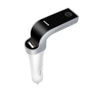Kit Manos Libres Bĺuetooth - Transmisor FM de 10x8cm | Reproductor MP3 de radio de coche G7 para encendedor de cigarrillos, Adaptador de audio inalámbrico con cargador USB Componentes electrónicos ABS