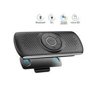 Kit manos libres para coche con altavoz Bluetooth 50 con micrófono integrado y clip para reconexión