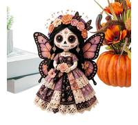 Kit Manualidades Halloween Muñeca de Tela Decoración con aplique en capas | Arte de Costura Halloween Chica Calavera Para Fiesta Juegos Repisa Chimenea Principiantes Entusiastas