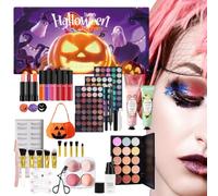 Kit Maquillaje Halloween Cejas en Polvo Crema Máscara de Pestañas Esponja