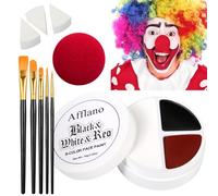Kit Maquillaje Joker Halloween Blanco Y Negro Rojo Pintura Cara Hipoalergenica Pintura Corporal Y Facial Para Efectos Especiales Halloween Cosplay Carnaval Teatral Fiesta Clown Zombie Vampiro FX