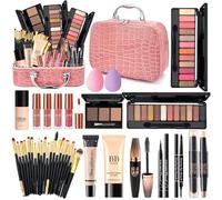 Kit Maquillaje Mujer Profesional Completo, Set de Maquillaje Adolescente Chica con Bolsa Maquillaje Viaje, Estuche Maquillaje Regalo con Paleta Sombras Ojos BB Cream Rímel Gloss Labios Base Maquillaje