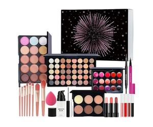 Kit Maquillaje Mujer, Set Regalo Maquillaje Adolescentes Chica, kit Completo de Cosméticos con Paleta Sombras de Ojos, Base de Maquillaj Líquida, Rímel, Gloss Labios, Pinceles, para Navidad