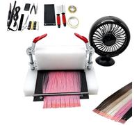 Kit máquina extensión cabello, mini herramienta unión queratina for cabello | Placa unión plana, 4 mini barras pegamento queratina, for unión salón en casa, extensiones cabello real